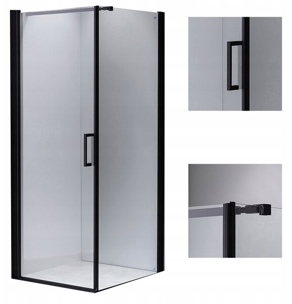 BPS-koupelny Štvorcový sprchový kút BS04B 90x90 čierna/transparent