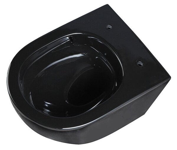 BPS-koupelny Závesná WC misa so SoftClose sedadlom FLOW BL TR 02, čierna