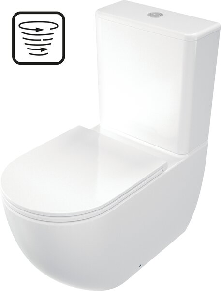 Deante WC kombi bez okraja Jasmin so zadným odpadom a WC sedadlom SoftClose - CDJD6RRS