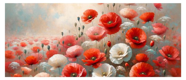 Obraz - Maľba vlčích makov (120x50 cm)
