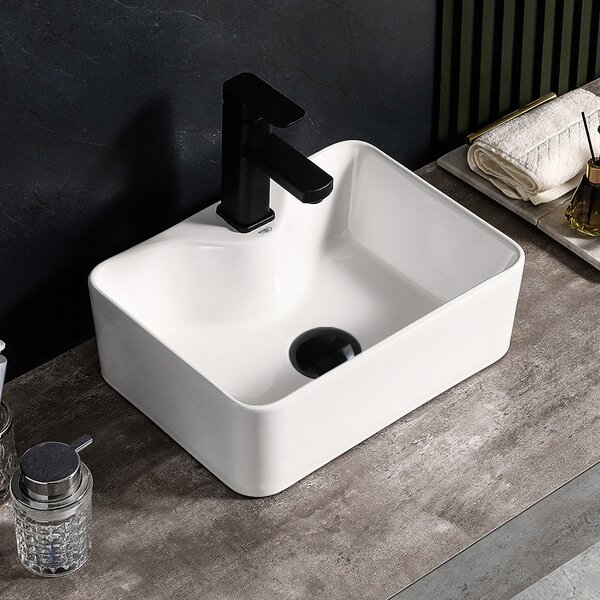 BPS-koupelny Keramické umývadlo na dosku ELISE WH 410 41x31 cm, biele