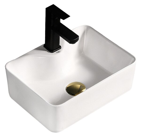 BPS-koupelny Keramické umývadlo na dosku ELISE WH 410 41x31 cm, biele
