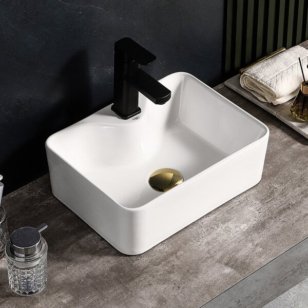 BPS-koupelny Keramické umývadlo na dosku ELISE WH 410 41x31 cm, biele