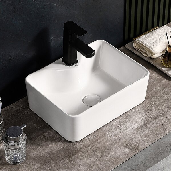 BPS-koupelny Keramické umývadlo na dosku ELISE WH 410 41x31 cm, biele