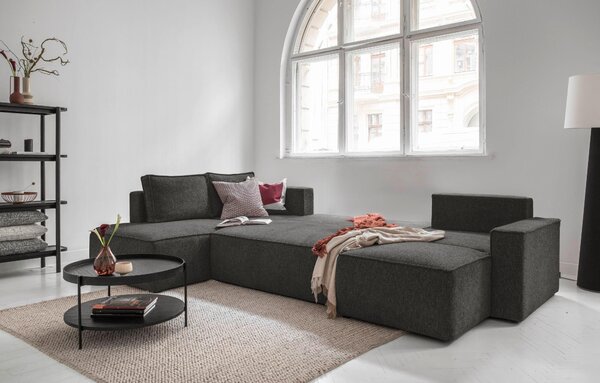 SEDACIA SÚPRAVA, textil, tmavosivá MID.YOU - Sedačky, Online Only
