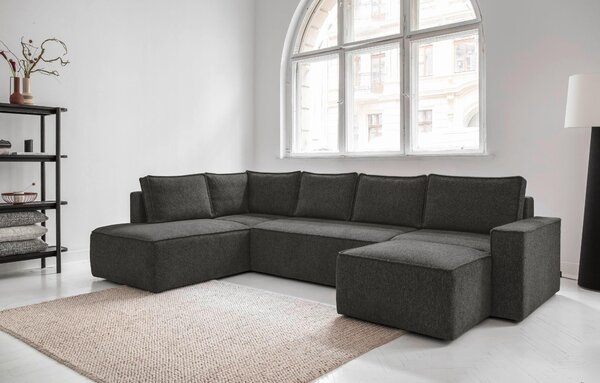 SEDACIA SÚPRAVA, textil, tmavosivá MID.YOU - Sedačky, Online Only