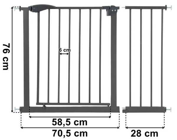 Bezpečnostná zábrana na schody VILO antracitová 75-113 cm