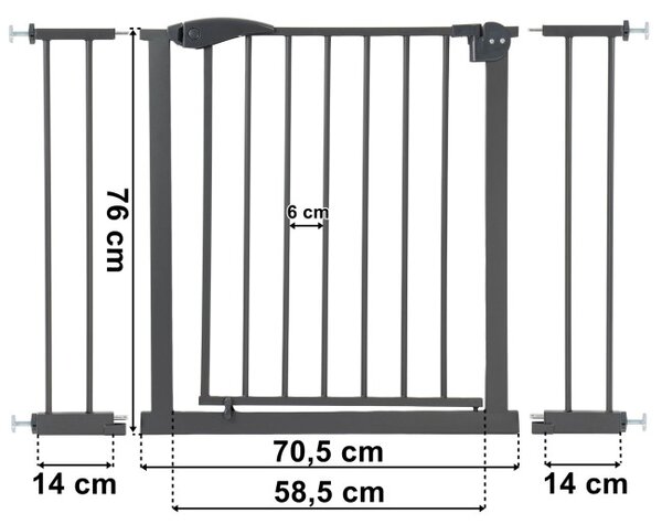 Bezpečnostná zábrana na schody VILO antracitová 75-118 cm