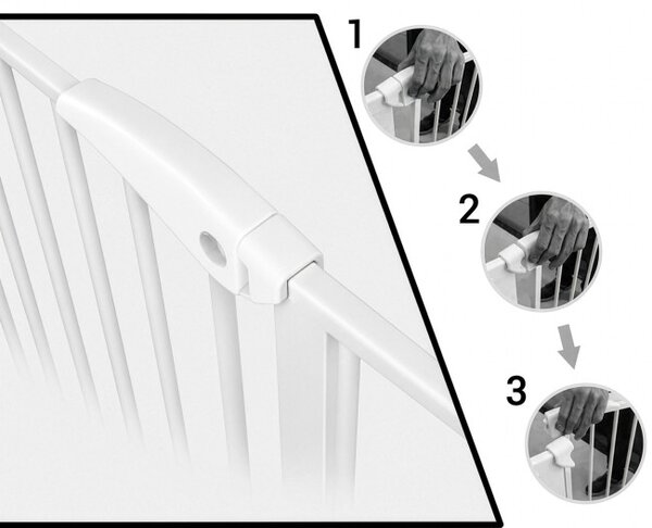 Bezpečnostná zábrana na schody NILA biela 75-113 cm