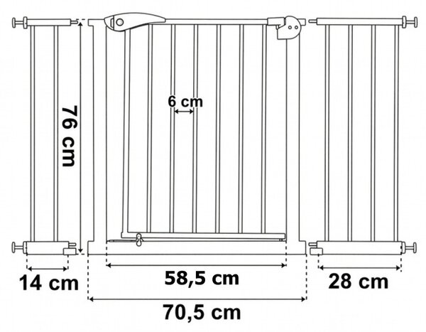 Bezpečnostná zábrana na schody NILA biela 75-127,5 cm