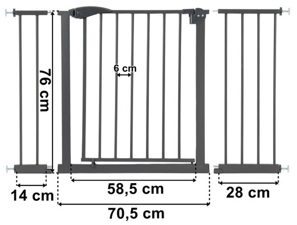 Bezpečnostná zábrana na schody VILO antracitová 75-127,5 cm