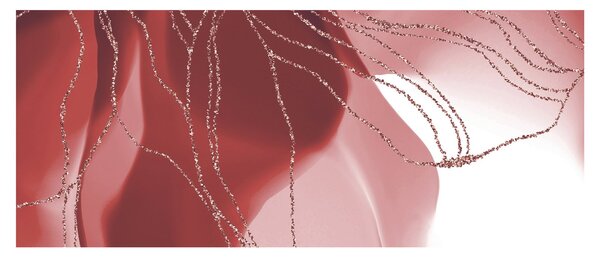 Obraz - Červená abstraktná kvetina N⁰1 (120x50 cm)