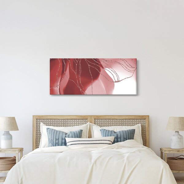 Obraz - Červená abstraktná kvetina N⁰1 (120x50 cm)