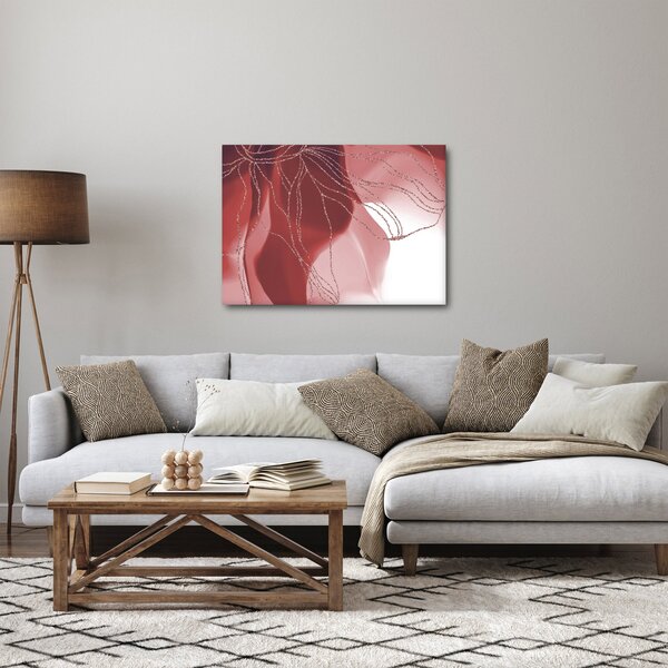 Obraz - Červená abstraktná kvetina N⁰1 (70x50 cm)