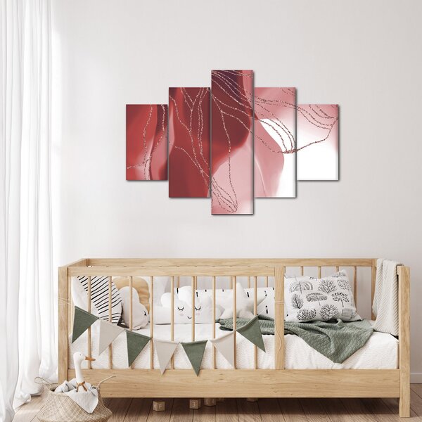 Obraz - Červená abstraktná kvetina N⁰1 (150x105 cm)