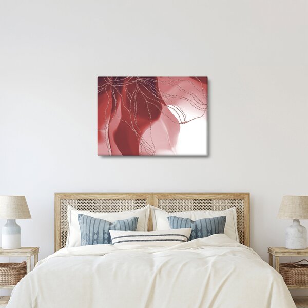 Obraz - Červená abstraktná kvetina N⁰1 (70x50 cm)