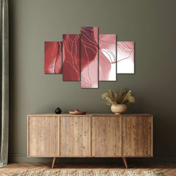 Obraz - Červená abstraktná kvetina N⁰1 (150x105 cm)