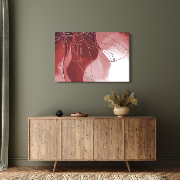 Obraz - Červená abstraktná kvetina N⁰1 (90x60 cm)