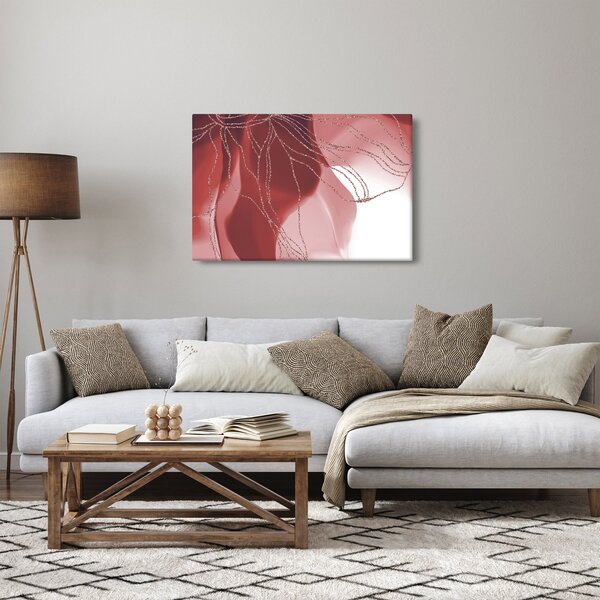 Obraz - Červená abstraktná kvetina N⁰1 (90x60 cm)