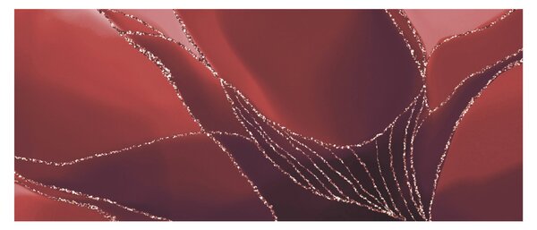 Obraz - Červená abstraktná kvetina N⁰2 (120x50 cm)