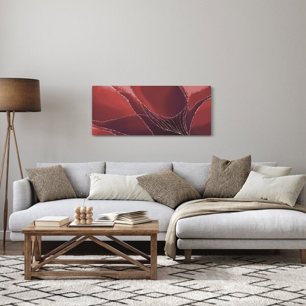 Obraz - Červená abstraktná kvetina N⁰2 (120x50 cm)