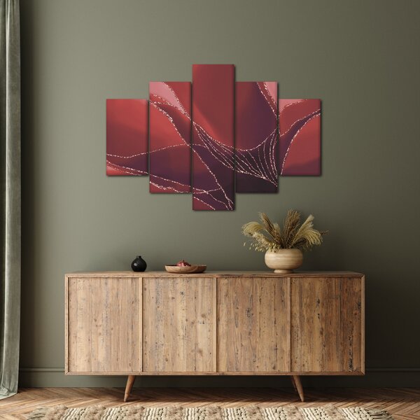 Obraz - Červená abstraktná kvetina N⁰2 (150x105 cm)