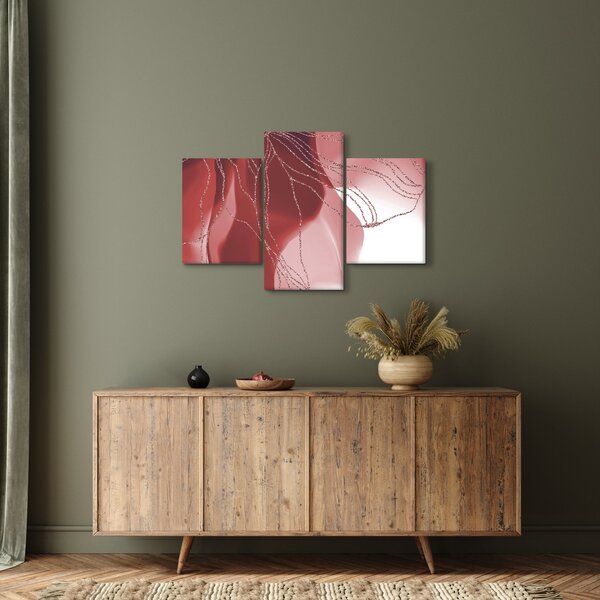 Obraz - Červená abstraktná kvetina N⁰1 (90x60 cm)