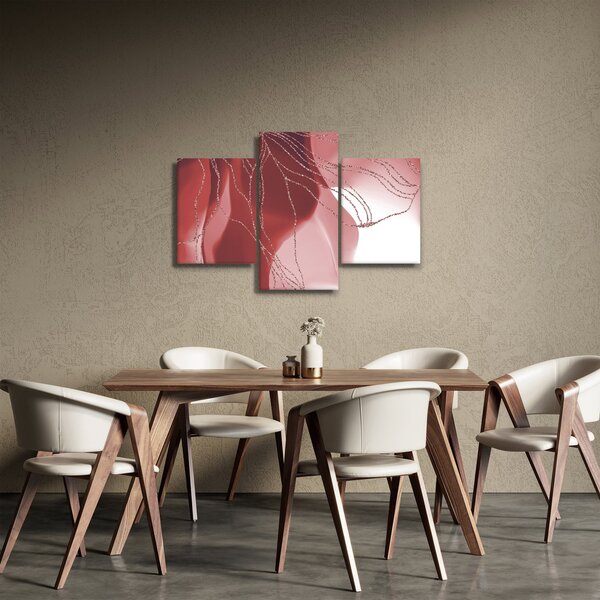 Obraz - Červená abstraktná kvetina N⁰1 (90x60 cm)