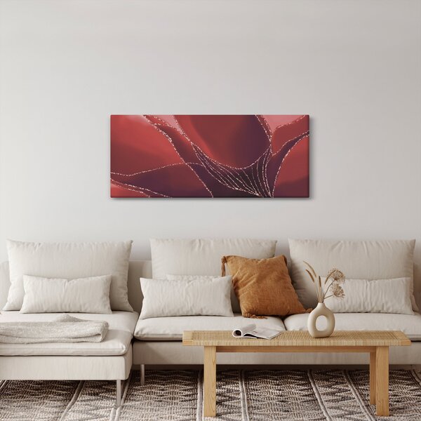 Obraz - Červená abstraktná kvetina N⁰2 (120x50 cm)