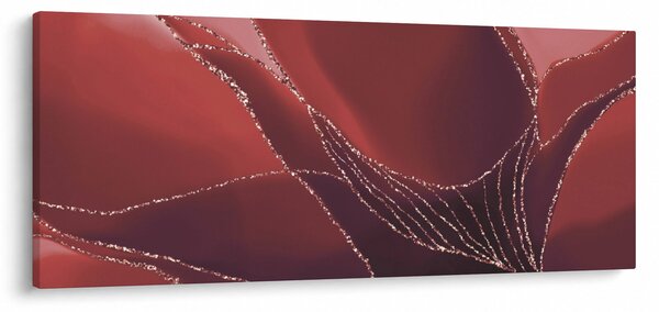Obraz - Červená abstraktná kvetina N⁰2 (120x50 cm)