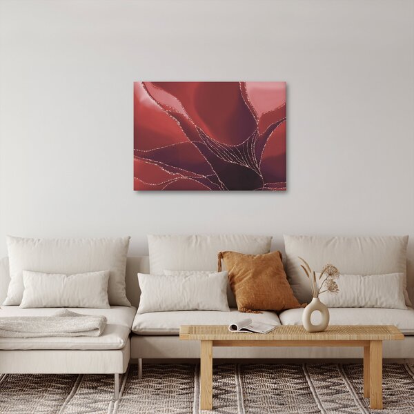 Obraz - Červená abstraktná kvetina N⁰2 (70x50 cm)