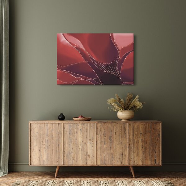 Obraz - Červená abstraktná kvetina N⁰2 (90x60 cm)