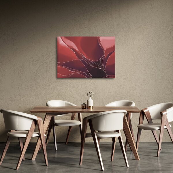 Obraz - Červená abstraktná kvetina N⁰2 (70x50 cm)