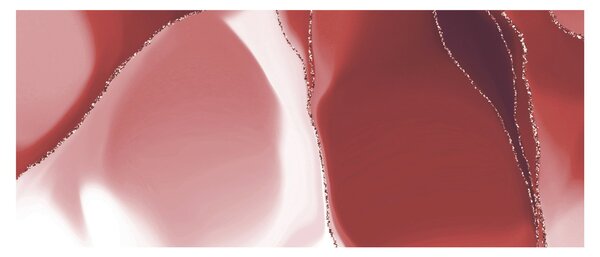 Obraz - Červená abstraktná kvetina N⁰3 (120x50 cm)
