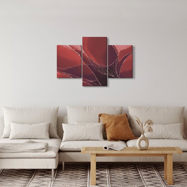 Obraz - Červená abstraktná kvetina N⁰2 (90x60 cm)
