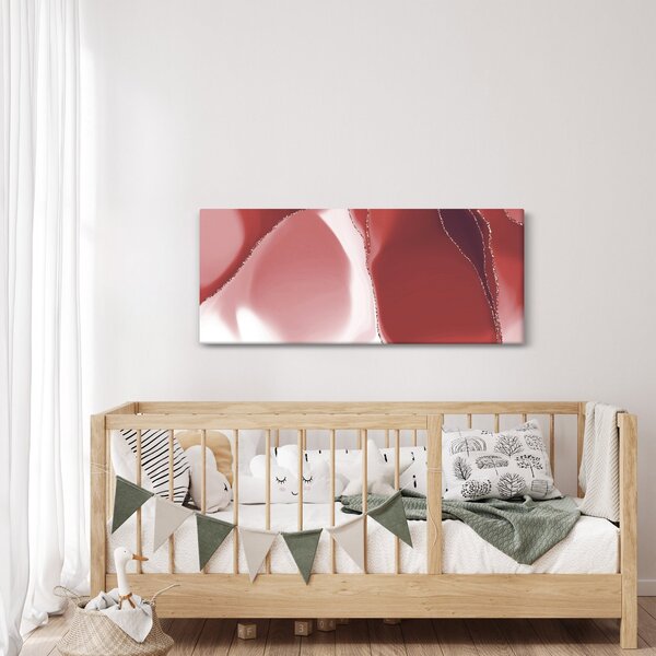 Obraz - Červená abstraktná kvetina N⁰3 (120x50 cm)