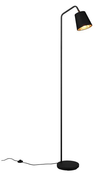 Čierna stojacia lampa s textilným tienidlom (výška 148 cm) Buddy – Reality