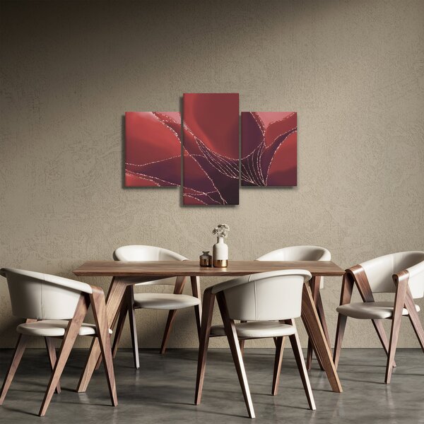 Obraz - Červená abstraktná kvetina N⁰2 (90x60 cm)