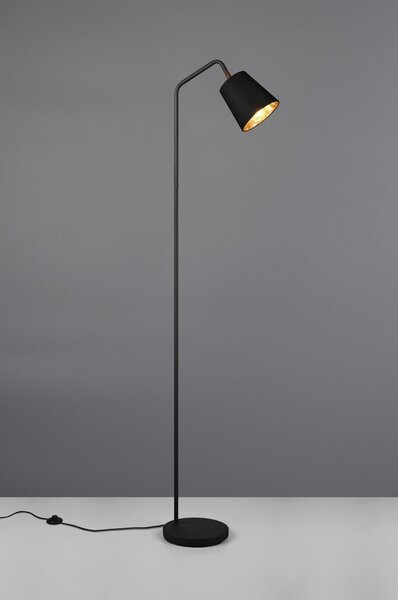 Čierna stojacia lampa s textilným tienidlom (výška 148 cm) Buddy – Reality
