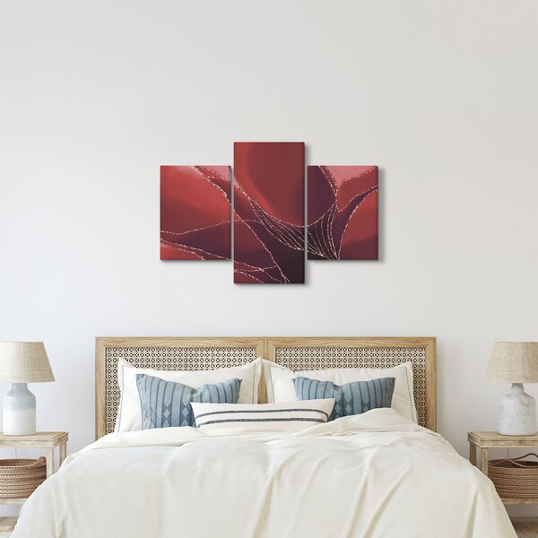 Obraz - Červená abstraktná kvetina N⁰2 (90x60 cm)