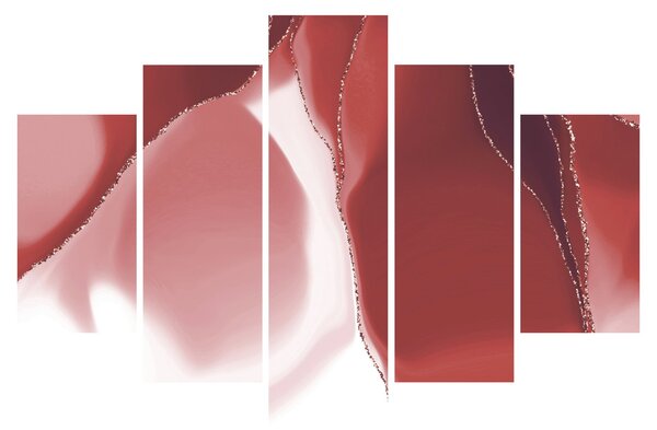 Obraz - Červená abstraktná kvetina N⁰3 (150x105 cm)