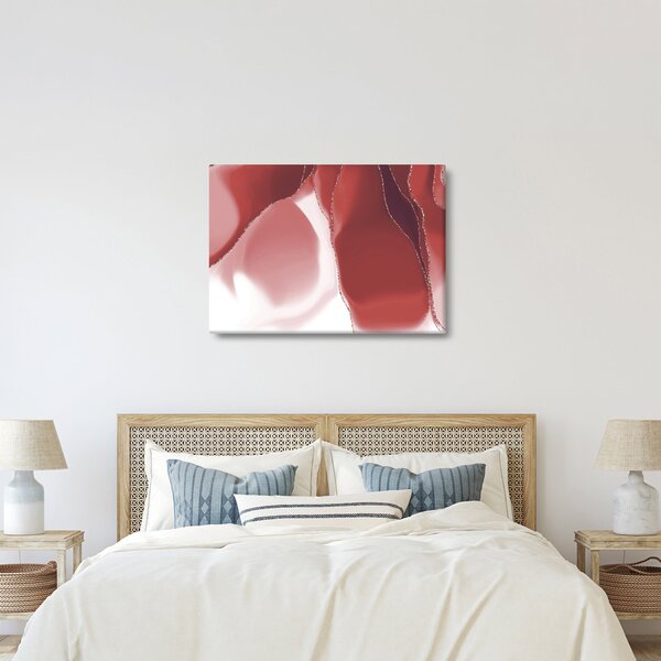 Obraz - Červená abstraktná kvetina N⁰3 (70x50 cm)