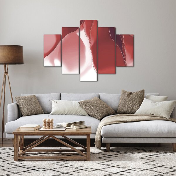 Obraz - Červená abstraktná kvetina N⁰3 (150x105 cm)