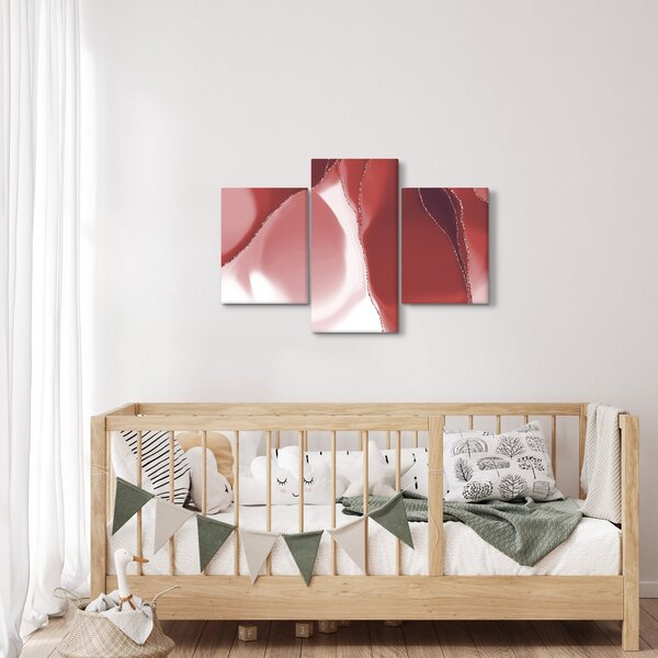 Obraz - Červená abstraktná kvetina N⁰3 (90x60 cm)