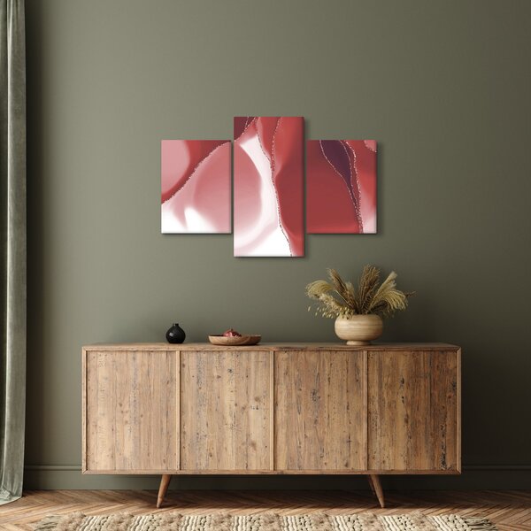 Obraz - Červená abstraktná kvetina N⁰3 (90x60 cm)
