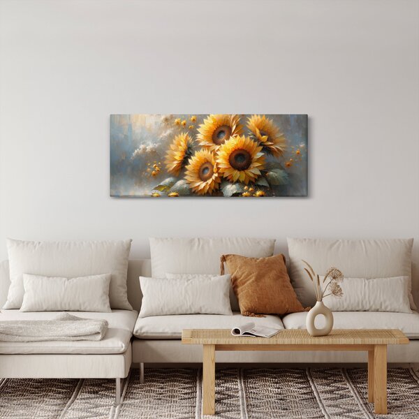 Obraz - Maľba slnečníc (120x50 cm)