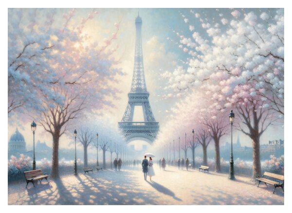 Sklenený obraz - Maľba z Paríža (70x50 cm)