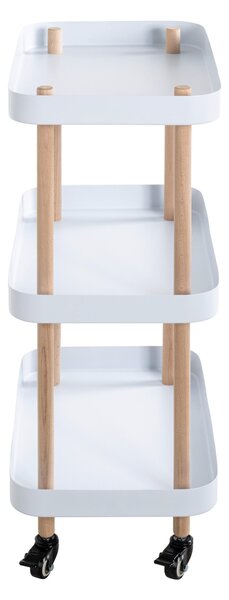 SERVÍROVACÍ VOZÍK, prírodná farba, biela, farba buka, 50/30/76 cm - Barový nábytok, Online Only
