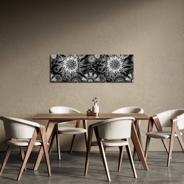 Obraz - Čiernobiele bodliaky (s hodinami) (90x30 cm)