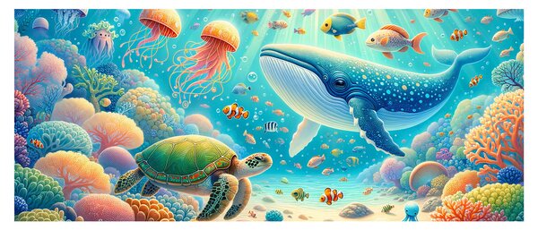 Obraz - Svet pod hladinou (120x50 cm)